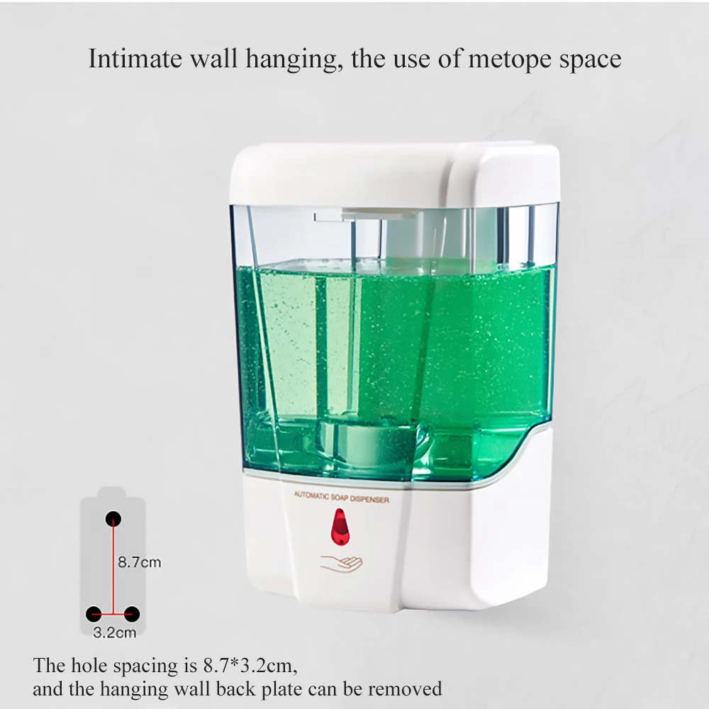 Automatic Soap Dispenser Touchless Sensor Hand Sanitizer Capacity Detergent 600ml Dispenser Wall Mounted For Bathroom Kitchen|Liquid Soap Dispensers| - AliExpress