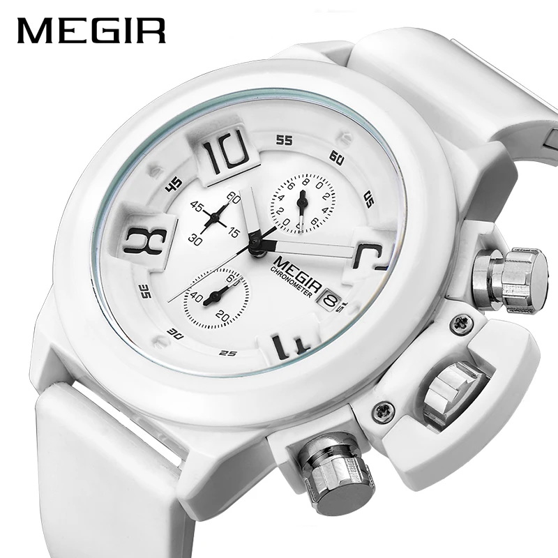 

MEGIR Sport Watch Wirst Men Watches Quartz Wristwatcher Creative Watch Relogio Masculino Time Hour Clock Hombre Mens Watches