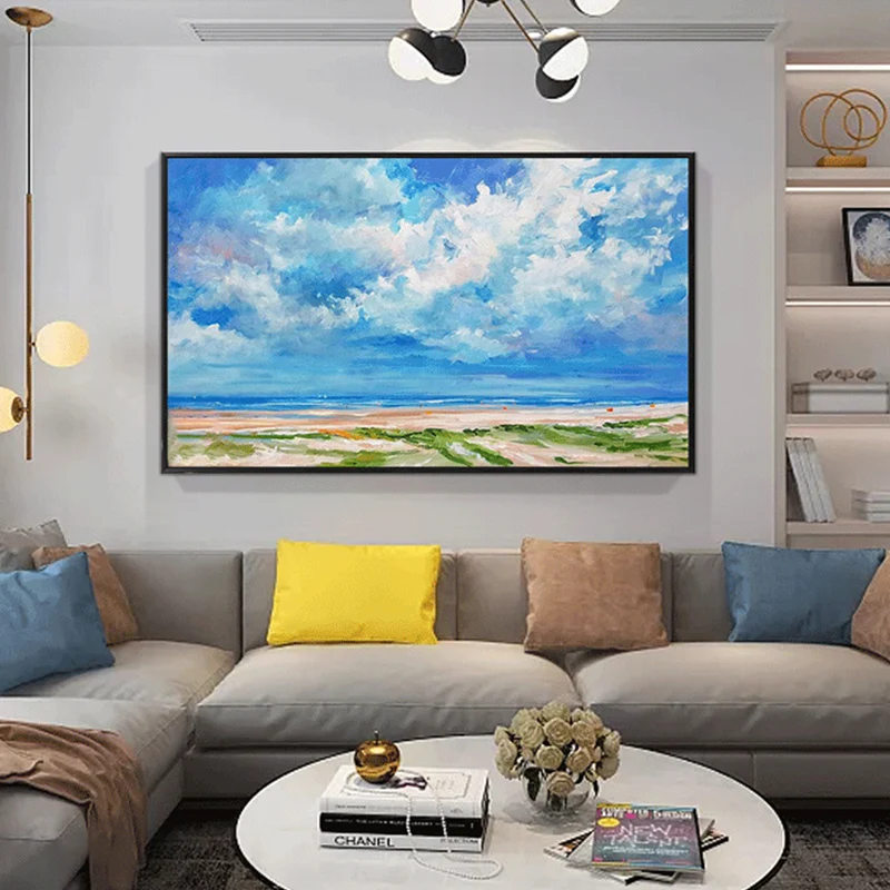 

100% Handpainted Abstract Sea Landscape Oil Paint On Canvas Art Oil Painting Gift Home Decor Living Room Wall Adornment Picture