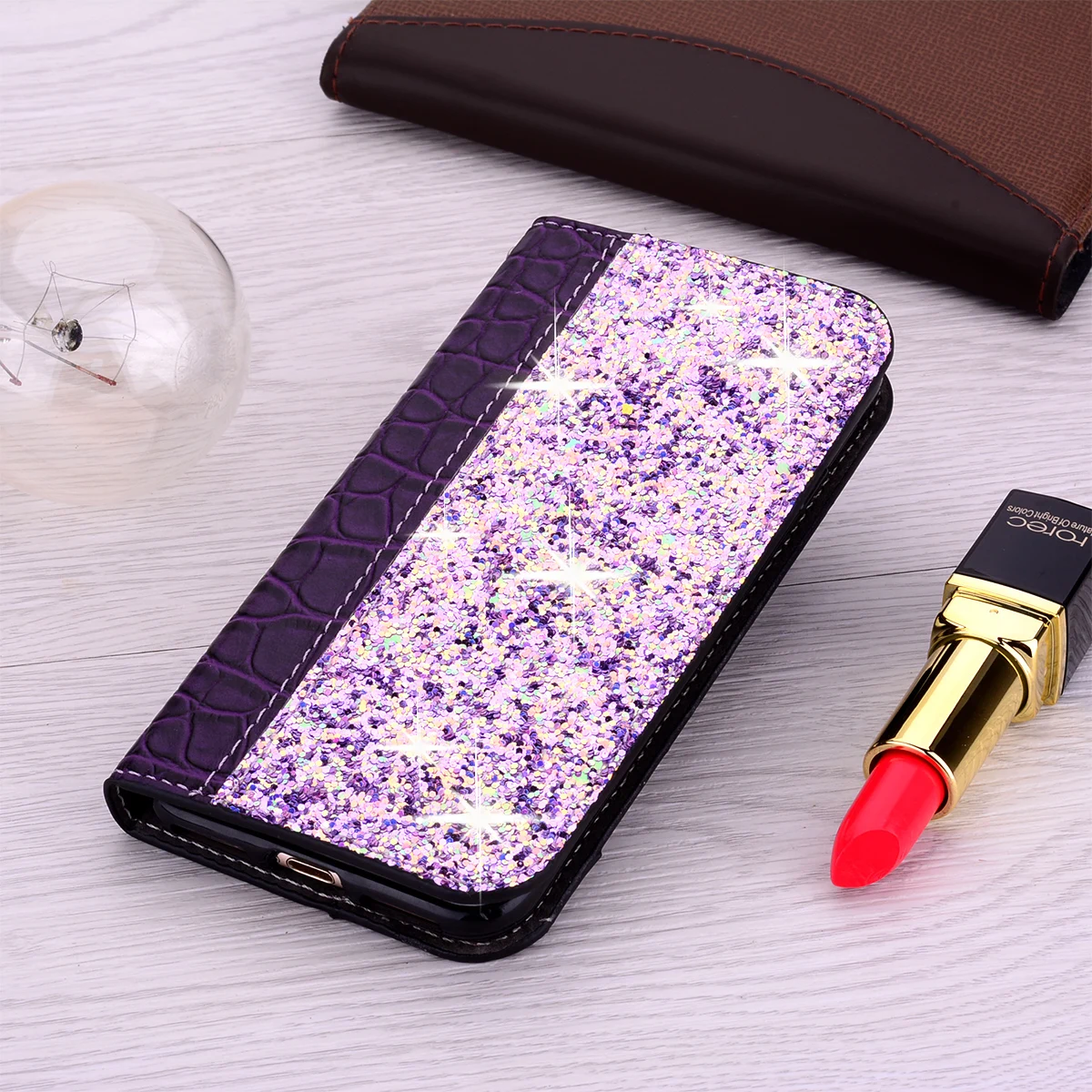 Glitter Bling Case For Huawei Mate 10 20 P20 P30 Lite Pro Honor 10 9 Lite 7x Y6 Y7 Y9 P Smart+ Leather Flip Book Case Coque