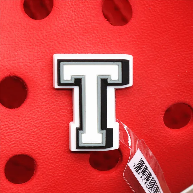 Original PVC Shoe Buckle Accessories DIY Combination English Alphabet Shoes Decoration Jibz for Croc Charms Bracelets Kids Gifts U165-T