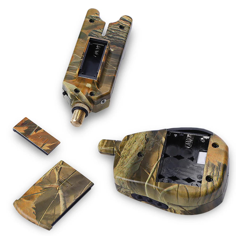Outlife JY-35 беспроводной дистанционный Камуфляжный Рыболовный набор для индикации поклевки с чехлом приемника 120 м светодиодный тревожный сигнал Рыбалка укус сигнализация