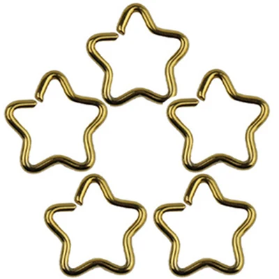 Star Gold 5PC Поддельные спирали пирсинг уха Daith 10 шт. 361L хирургическая сталь Сердце Звезда Кольцо хряща кольцо для козелка ушной раковины губы носа орбитальная шпилька сексуальные ювелирные изделия - Окраска металла: Star Gold 5PC