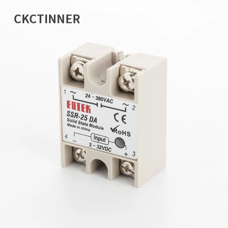 1 шт. SSR-25DA, SSR, 25, 25A 32 В dc 3 до 24 380 В ac твердотельные реле SSR 25DA пластиковые крышки с фабрики
