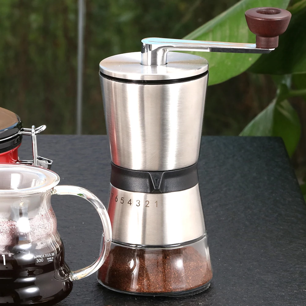 75 г ручная кофемолка из нержавеющей стали кофемолка грубая шлифовка керамический механизм кофе мельница инструменты для кофе