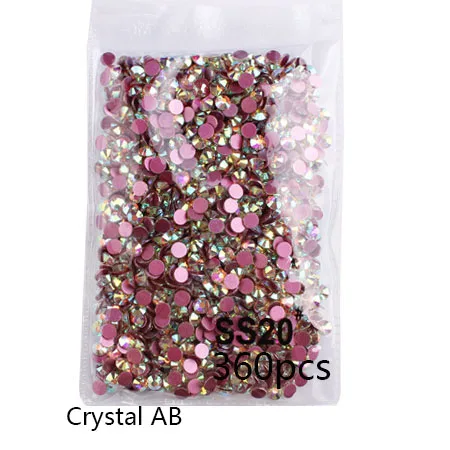 Crystal AB-SS20 SS3-SS30 стразы набор посыпанная порошком обратная сторона AB белый кристалл стекло горячей фиксации Flatback дизайн ногтей Стразы для ногти "сделай сам" - Цвет: Crystal AB-SS20