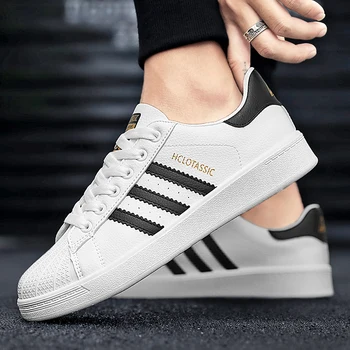 

Fall New Men Flat Shoes Lace-up Comfortable White Shoes For Male Top Quality Casual Shoes tenis masculino adulto Joker simple