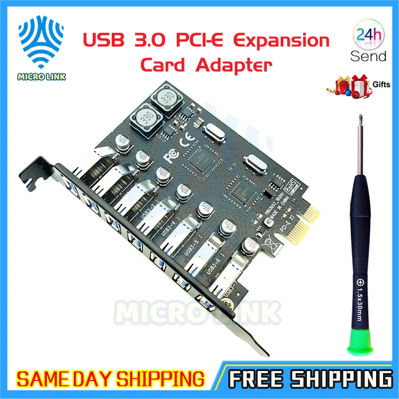 USB 3 0 карта расширения PCI-E Адаптер 7 Порты концентратор адаптер внешний контроллер