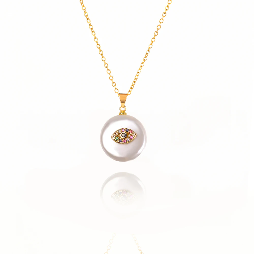 Модное разноцветное жемчужное ожерелье с подвеской в стиле бохо, женское уникальное жемчужное ожерелье с инкрустированным цирконием, ювелирное изделие, подарок - Окраска металла: N1318-13