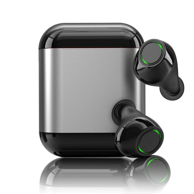 Silver Новое обновление TWS Наушники Беспроводные Bluetooth 5,0 стереонаушники с микрофоном наушники для телефона с зарядным устройством Bluetooth затычки для ушей - Цвет: Silver