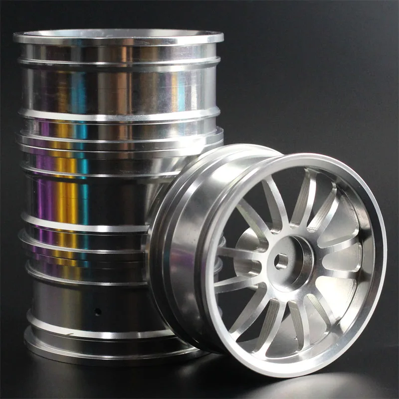 4 шт. 1 комплект алюминиевый сплав металл Whee Rim Fit HPI HSP RC модель 1:10 на дороге гоночный автомобиль для HSP94123/94122/94103 D4/D3/CS - Цвет: Многоцветный