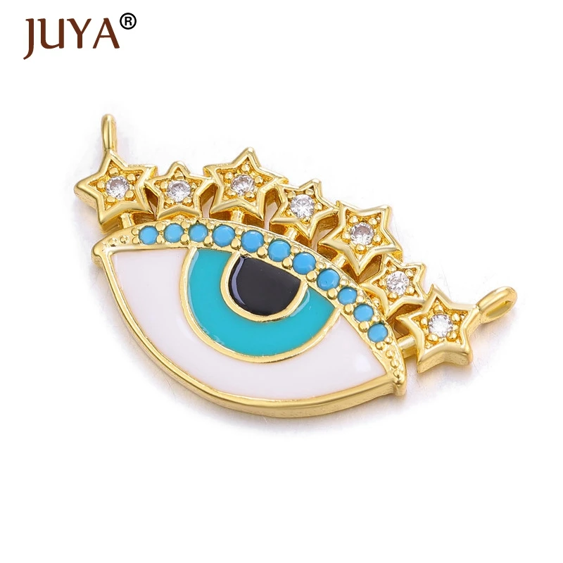 white JUYA Популярные Модные Подвески для изготовления ювелирных изделий, роскошные разноцветные хрустальные подвески от сглаза для женщин, подарок своими руками - Окраска металла: white