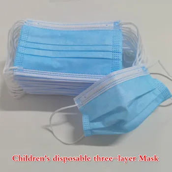 

10/50/100pcs Children Face Masks Blue 3 Layer Disposable Pink/Blue/White Soft Breathable Nonwoven Boys Girls Elastic Mouth Mask