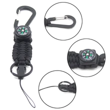 Открытый Кемпинг спасательный Браслет многофункциональный брелок для выживания карабин компас брелок семь основных веревка для зонтика браслет