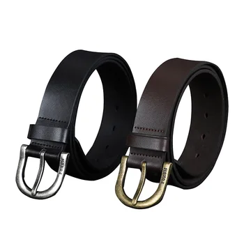 

Men Strap Male Belt Cow Genuine Leather Strap Causal Pin Buckle Black Brown Men's Belt Cummerbunds Ceinture Homme NZ138