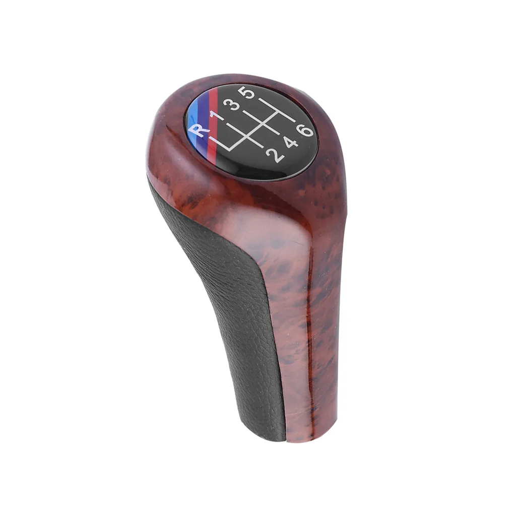 D Leather Walnut Car Gear Shift Knob 5/6 Speed Shifter Ball Lever Stick ForE46 Etc - Цвет: D