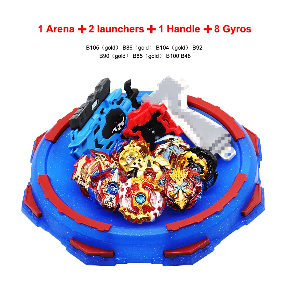 8pcs set 04 Beyblade B-150 B-145 Burst игрушки с пусковым устройством стартер и арена игрушка Металл Fusion Бог спиннинг Топ bayblade лезвия игрушки - Цвет: 8pcs set 04