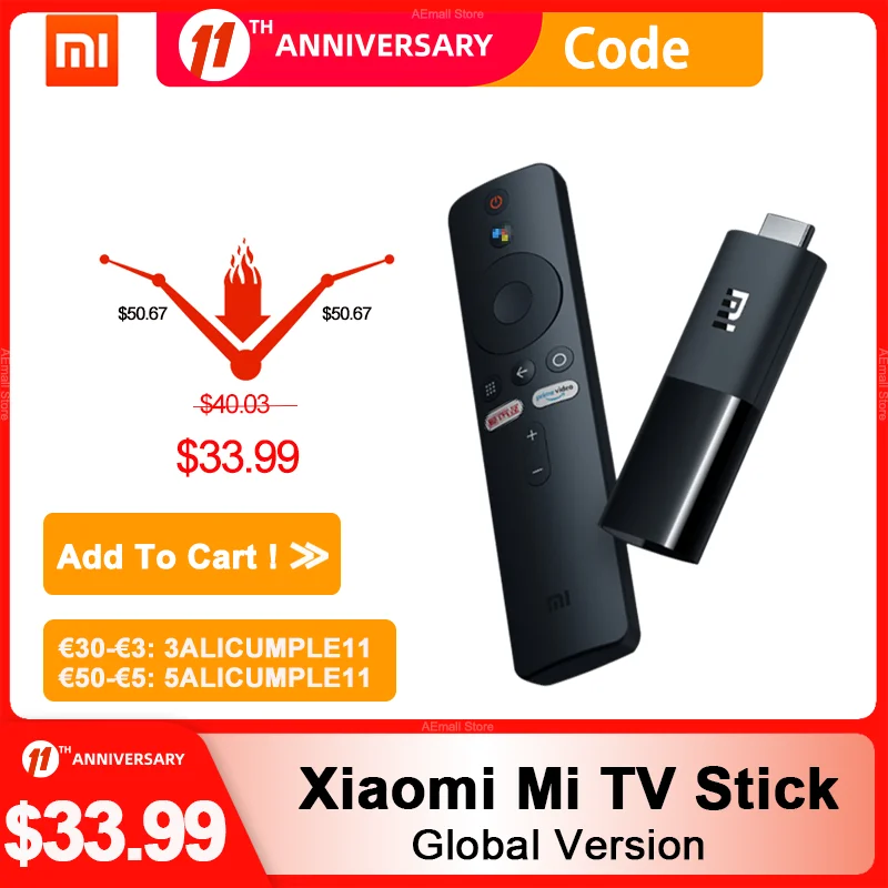 On Sale Mi-Tv-Stick Android Tv Global-Version Xiaomi 1080P DTS Dual HD 1GB-RAM Decoding Dolby 1005001585761371