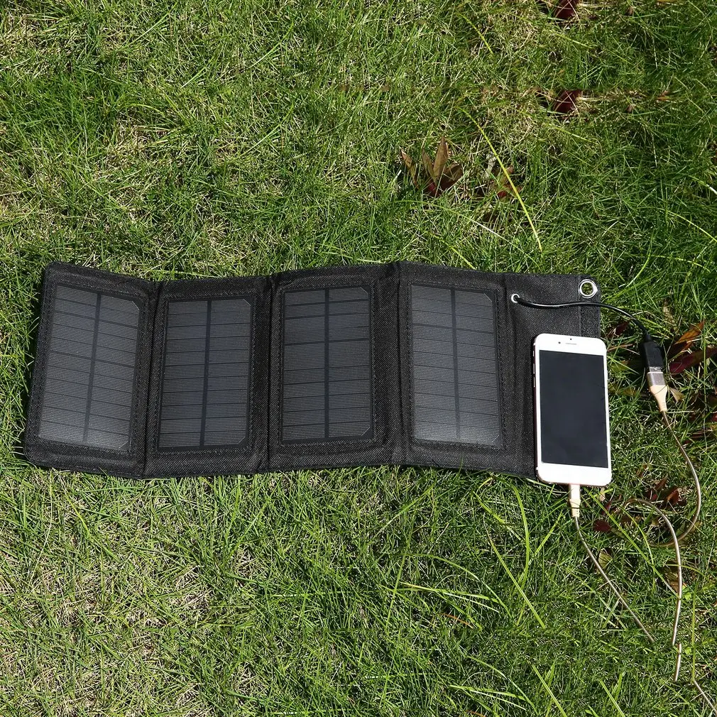 Portable 7W 5V Folding Solar Charger High Quality Solar Panel Charger USB Output Camping Charger for Mobile Phone 195*105*25mm