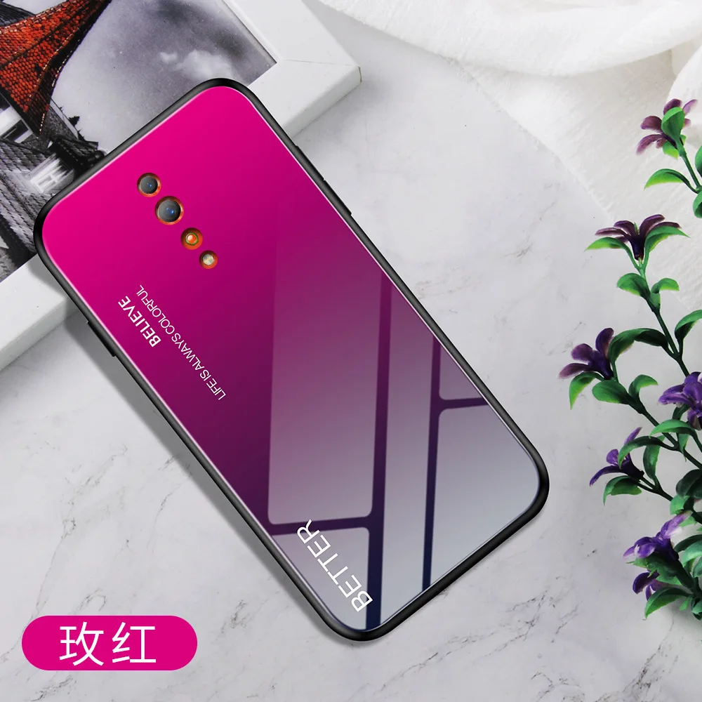 Для OPPO Realme3 Pro RealmeX Reno Z R17 K1 R15X F11 Pro закаленное стекло чехол перо печати чехол для OPPO Reno A1K A9