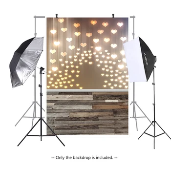 

1.5*0.9m / 4.9*3.0ft Backdrop Photography Background Romantic Heart-shape Wood Floor Pattern for DSLR Camera Photo Studio Video