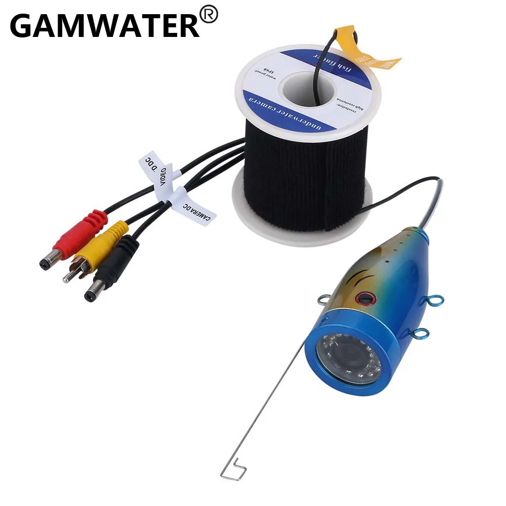 Fishing Accessories, GAMWATER 1000tvl Underwater Fishing Camera, with 15pcs White LEDs + 15pcs Infrared Lamp, Fishfinder Head with Cable