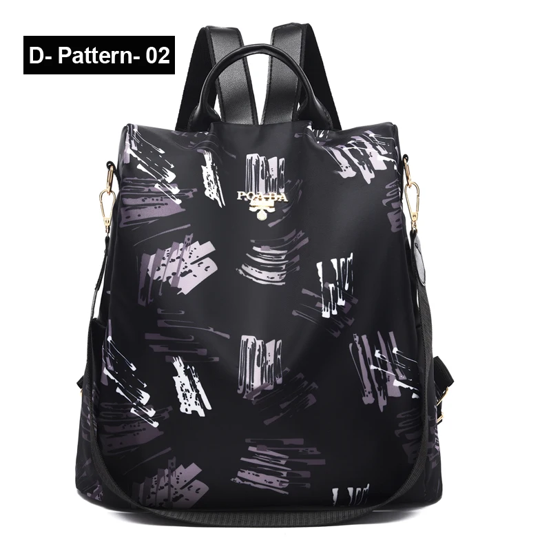 D-Pattern-02 Новинка, женский рюкзак, Оксфорд, многофункциональный, рюкзак, Повседневный, Противоугонный, рюкзак для девочек-подростков, школьный ранец,, Sac A Dos mochila - Цвет: D-Pattern-02