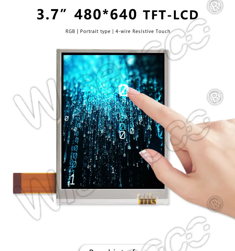 Wisecoco COM37H3M05DTC ЖК-экран+ 4 проводная резистивная сенсорная панель 3,5 дюймов 480x640 ручной и PDA экран жизнь ≥ 50 к часов