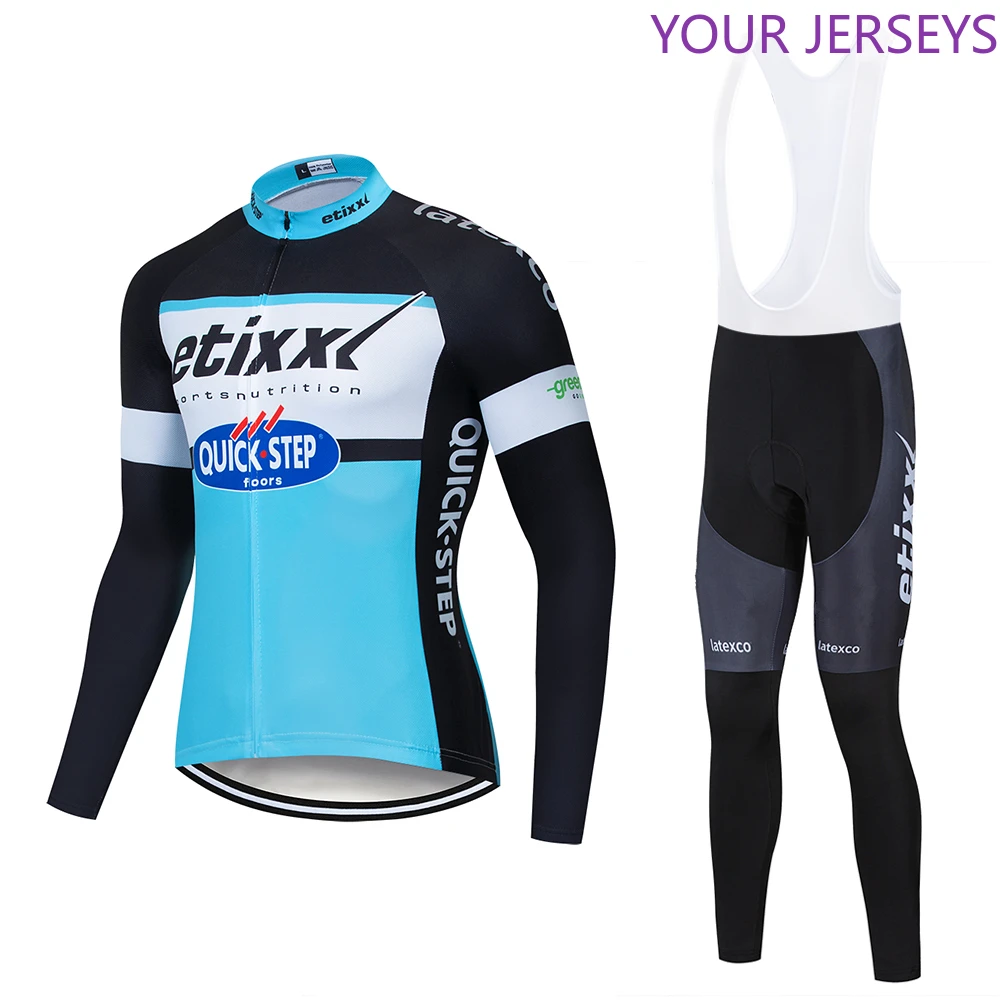 

2020 QUICK STEP Team Cycling Jersey Set Long Sleeve Spring/Autumn Maillot Ropa Ciclismo MTB Bike Bicycle Jersey Clothing 9D TEAM