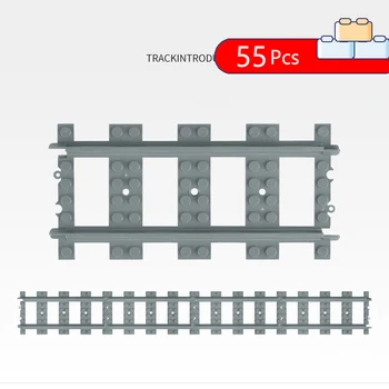 

City Trains Parts Flexible Track Rail Crossing Straight Curved Rails Building Blocks Lepining Sets DIY Bricks Toys for Children