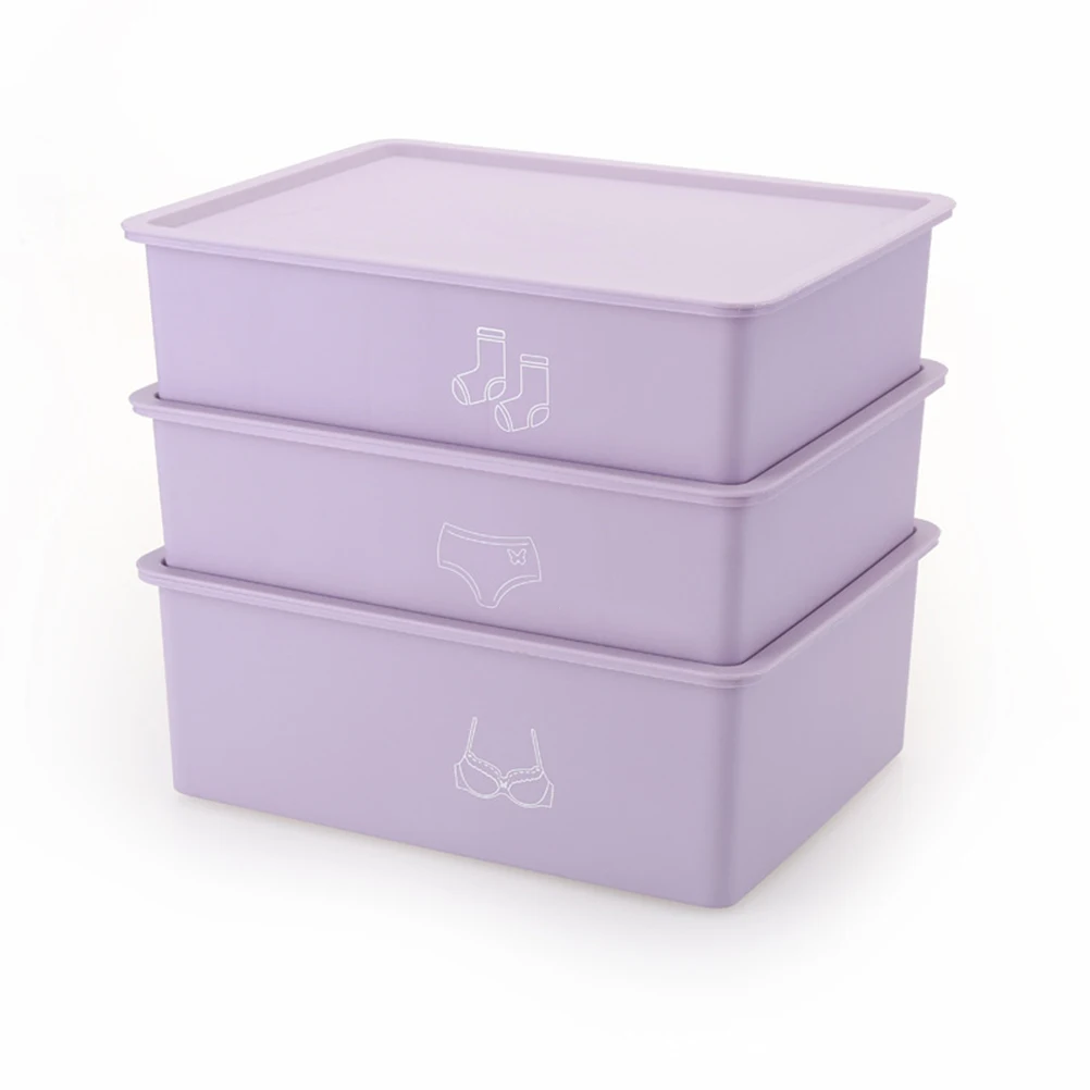 

3pcs Plastic Underwear Storage Box Bra Panties Socks Container Underwear Closet Dresser Organizer