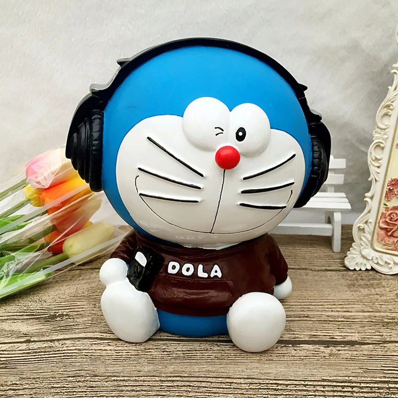 Большая Милая мультяшная копилка, большая копилка Doraemon Cat, копилка для денег, копилка для детей, копилка, копилка, Alcanscia Creativas Bank, аниме - Цвет: headset