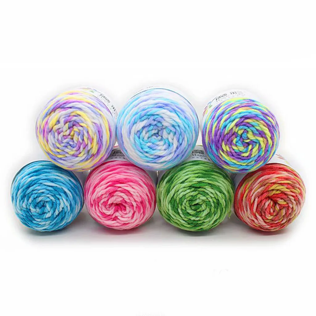 5 Strands Of Rainbow Cotton Crochet Diy Sweater Scarf Line Cotton Wool Thread Threads For Knitting Yarn For Knitting