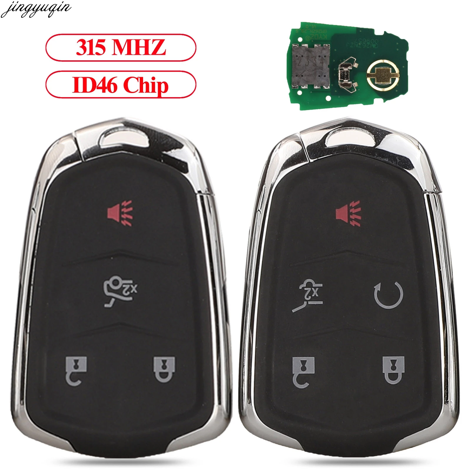Jingyuqin Remote Control Car Key 315/433MHz For Cadillac ATX ATS CTS SRX XTS CT6 ATSL XT5 Escalade 2014-2017 4/5 BTN Smart Fob | Автомобили