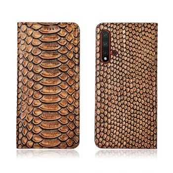 

Python pattern natural genuine leather flip cover card slot holder for Huawei Nova 5 Pro/Huawei Nova 5 phone case funda capa