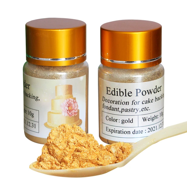 10g Edible Food Coloring Gold Powder in Cake Decoration Pastry Bread  Colorantes Comestibles Baking Ingredient Gold