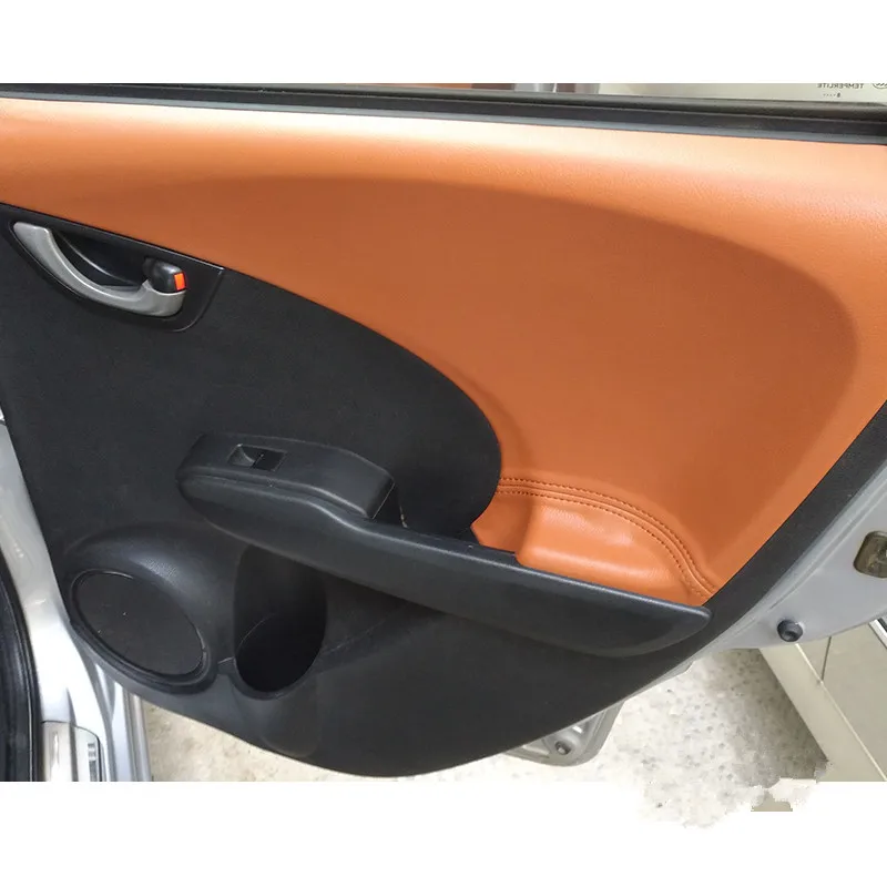 Защитная внутренняя дверная панель подлокотник украшенная Накладка для Honda Fit 2008 09 10 2011 CAB018