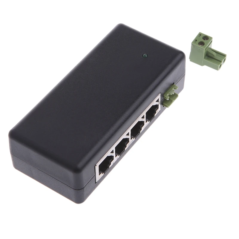 4 Port POE Injector For CCTV Surveillance IP Cameras Power Over Ethernet Adapter