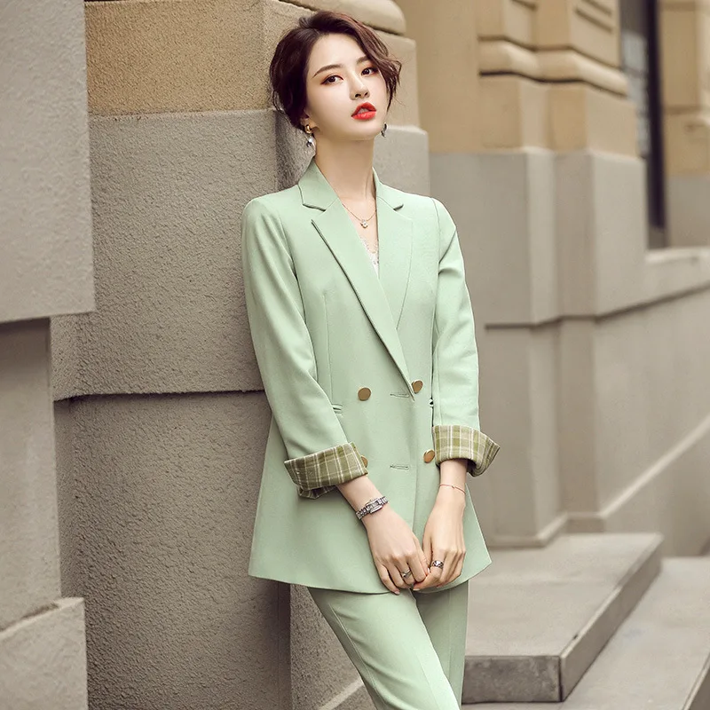 

Large size women's S-4XL business wear New autumn and winter outfit temperament ladies suit pants Elegant trousers Two-piece