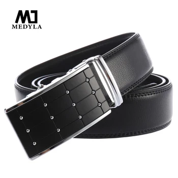 

Medyla Luxury Brand Male Belts Genuine Leather Belt For Men High Quality Top Quality Belt Automatic Buckle black Belts