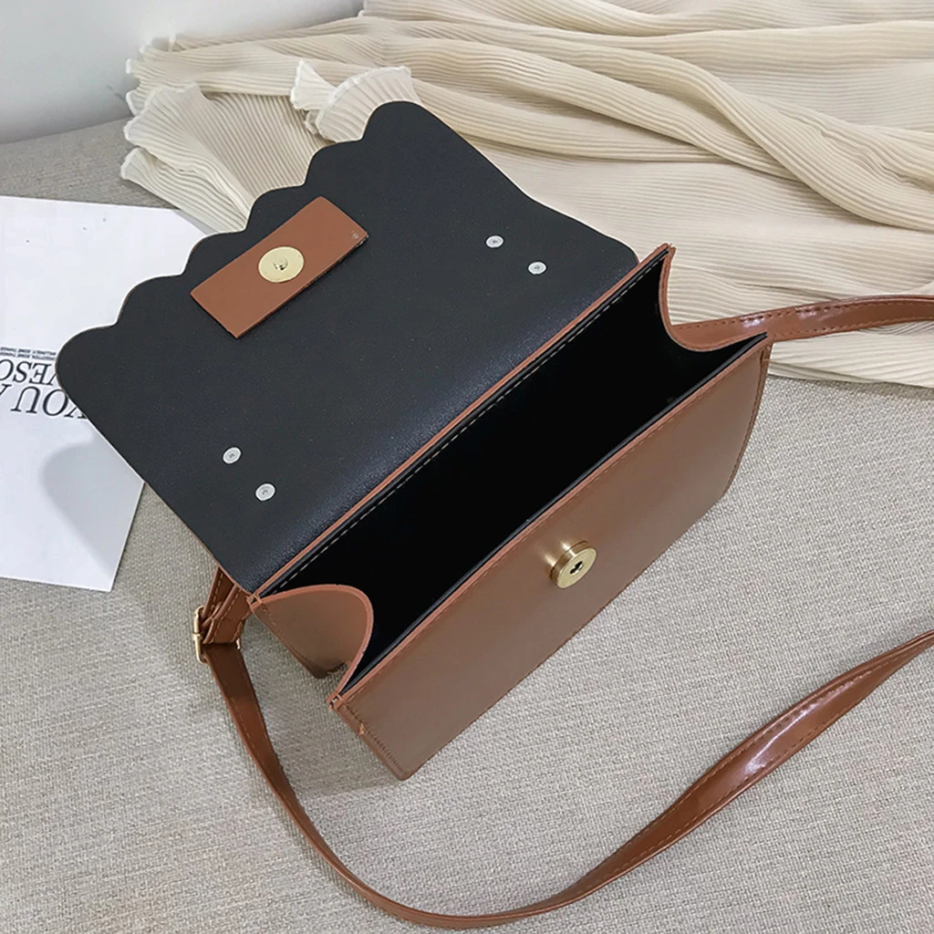 Simple Flap Shoulder Fashion Women Bag Leather Bags Girls Pure Color Mini Messenger Chest Cross Body Handbags Bolsa Feminina 820