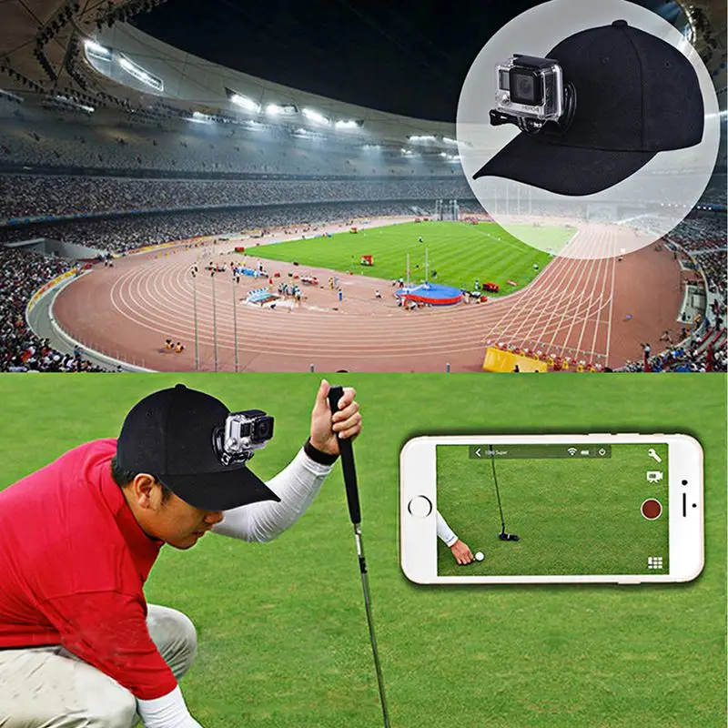 Для Go Pro Аксессуары для улицы Солнцезащитная шляпа Topi бейсболка с держателем крепление для GoPro HERO5 HERO4 Session HERO 5 4 3 2 1 черный