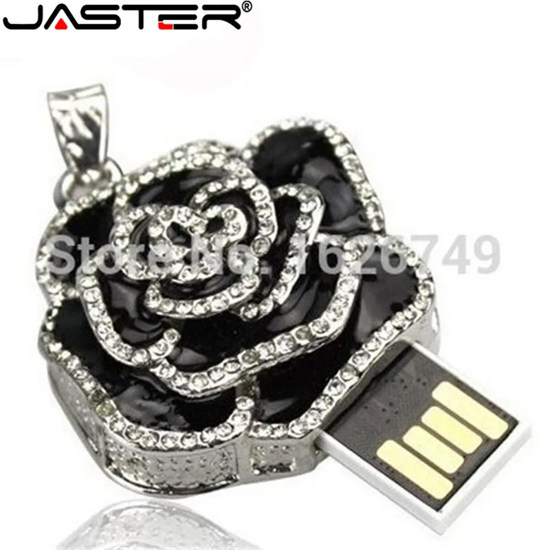 USB флеш накопитель JASTER Flower 128 ГБ диск подарок подруге хрустальное ожерелье 8 64 2 0