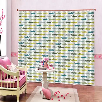 

Printing Curtain Custom any size high quality for Cartoon Animal Shower Curtain For Living room Children's room Drapes