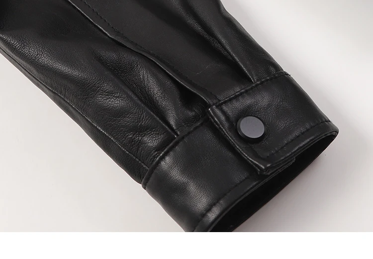 Genuine Leather Jacket Highstreet Drawstring Red Hooded Baseball Jacket Coats Women Autumn Casual Black Solid Zip Outwear Coats