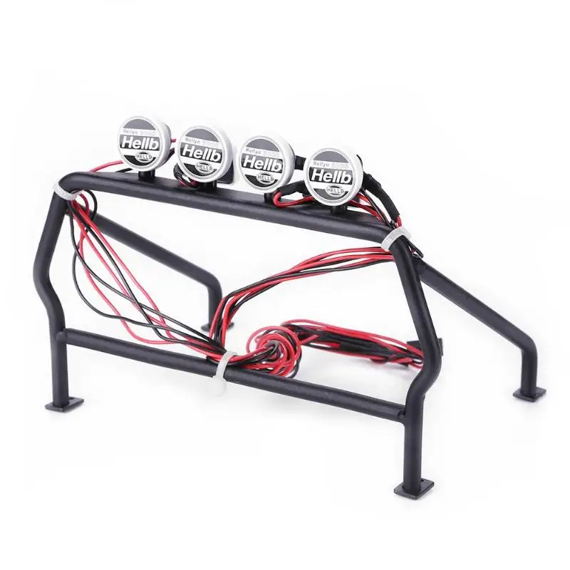 

AAAE Top-RC Parts Metal Roll Cage Bucket with 6 LED Lights for 1/10 Axial SCX10 RC4WD RC Jeep Truck Car