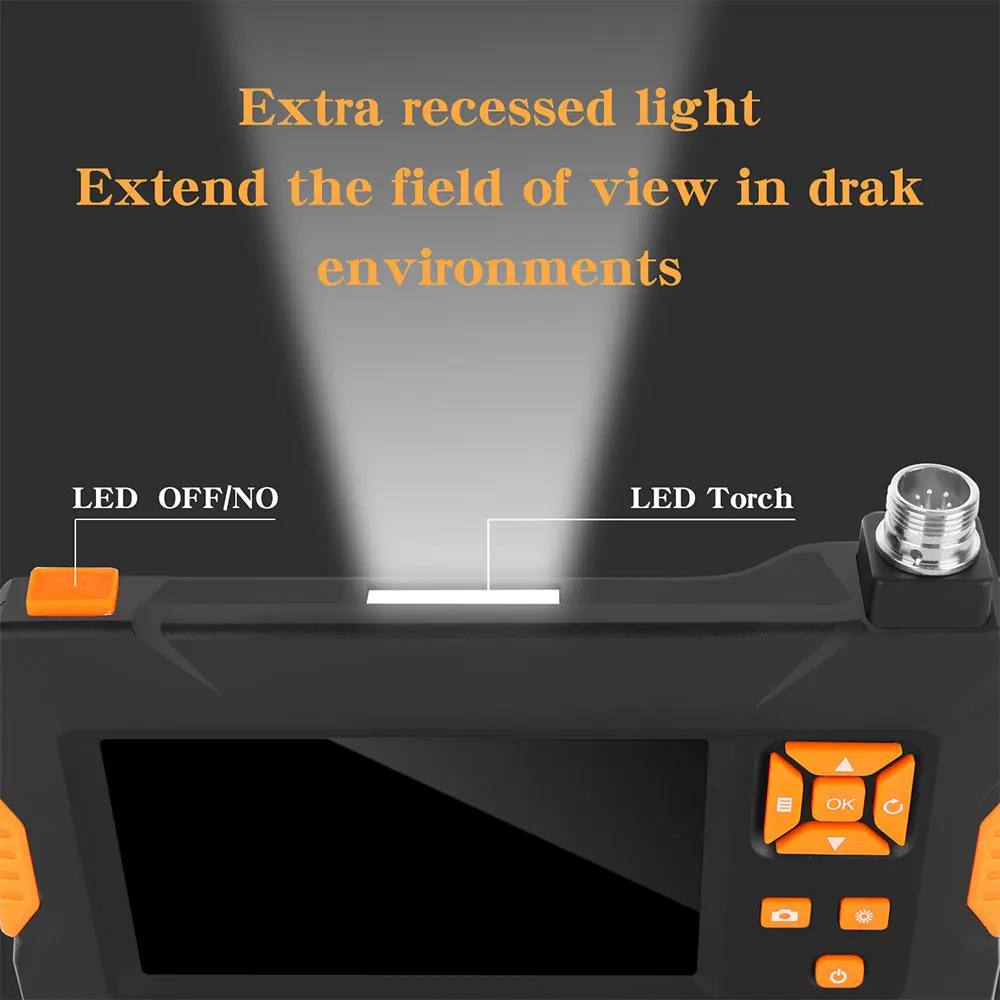 

Portable Visual Endoscope 4.3 Inch Monitoring P30 Practical Microscope Ear Spoon Borescope Durable Endoscope Photos Waterproof