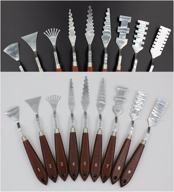 1xStainless Steel Palette Scraper Set Spatula Knives For Artist