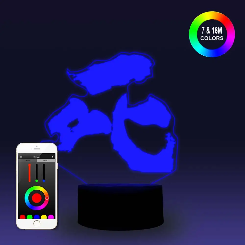 NiteApps 3D ONE PUNCH MAN-Death ночник настольная Иллюзия украшение лампа подарок на день рождения приложение/сенсорное управление