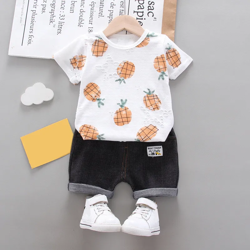 2020 летняя новая одежда для мальчиков повседневный комплект маленьких с